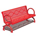 View Gillette Series: Cast Iron Surface Mount Contour Bench w/ Steel Plate Seat 