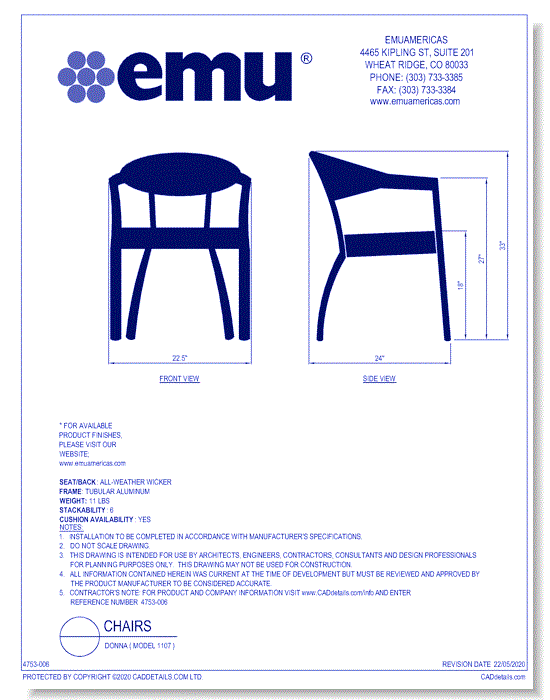Arm Chair: Donna ( Model 1107 )
