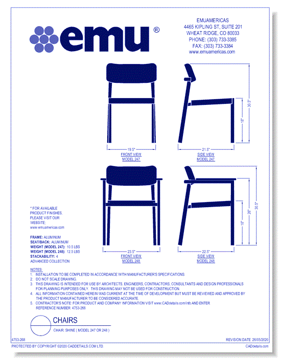 Chair: Shine ( Model 247 or 248 )