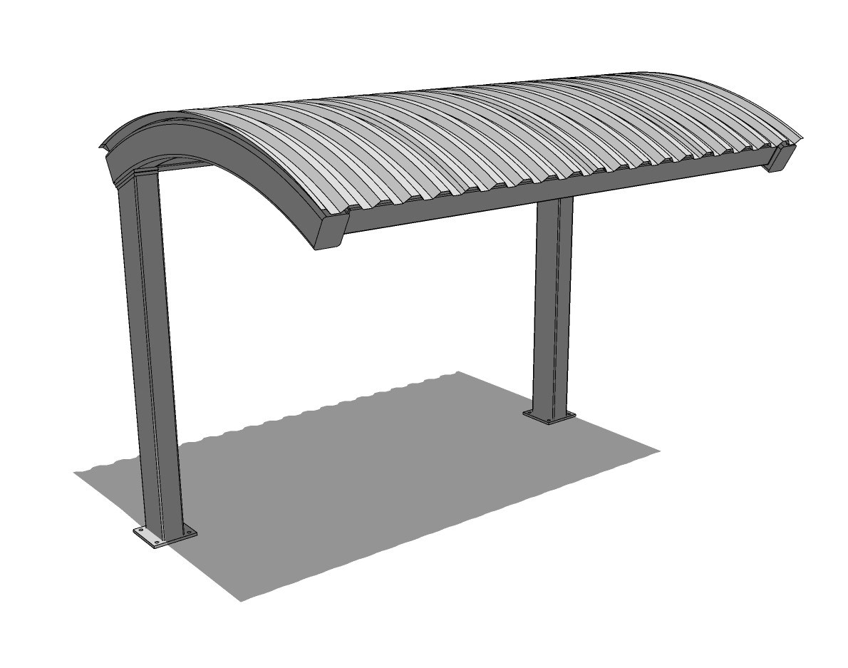 Steel Structure: Arched Walkway – Curved Roof Shelter