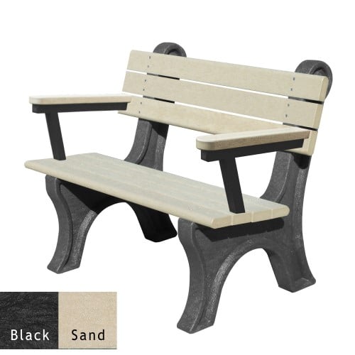 CAD Drawings Polly Products Park Classic 4' Backed Bench with arms (ASM-PC4BA)