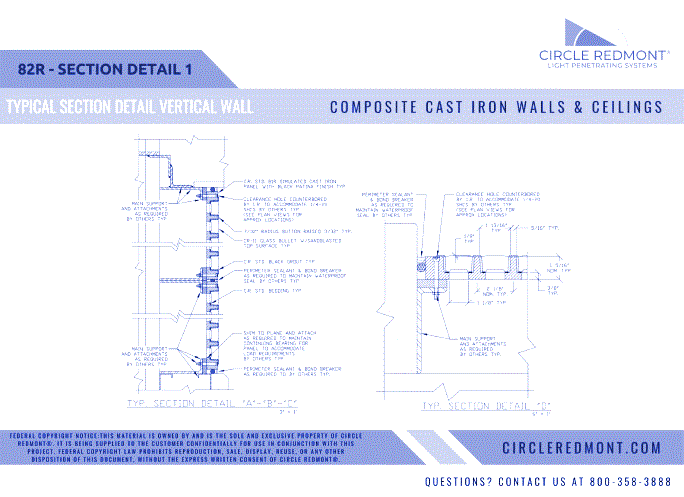 82R™ Composite Cast Iron Walls & Ceilings - Typical Section Detail Vertical Wall