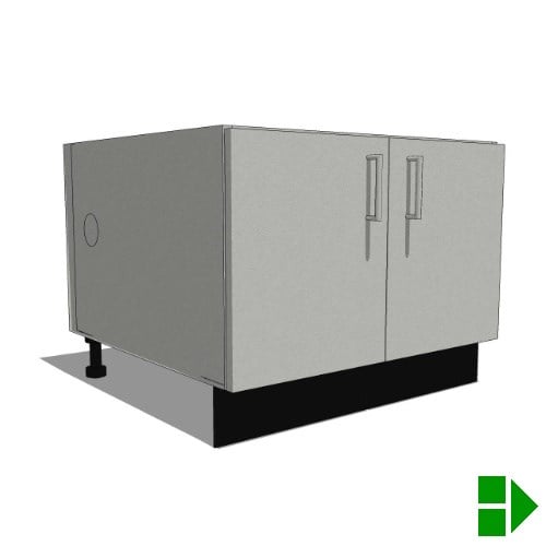 OBFxx02H18: Open Base Storage Cabinet, 2 Door