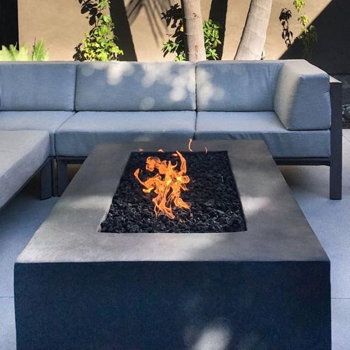 View Geo-Edge Rectangular Fire Pit / Table with Optional Toe Kick