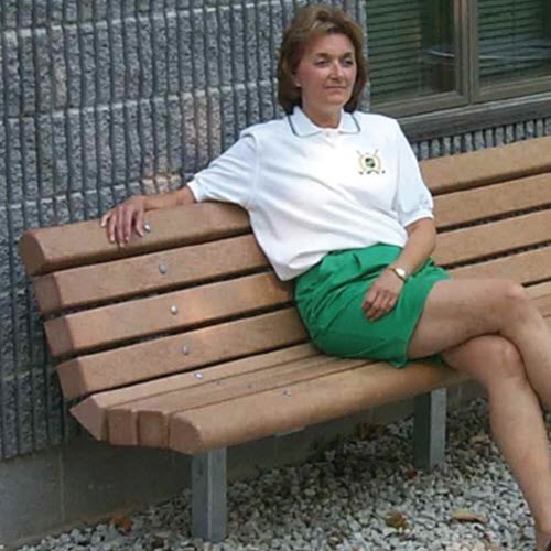 View SWRB Series: Embedded Mount Contour Bench w/ Recycled Plastic Timbers 