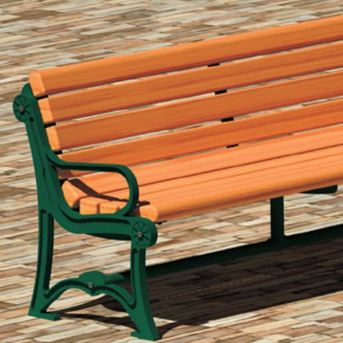 View Oak Knoll Series: Surface Mount Contour Bench w/ Lumber Seat 