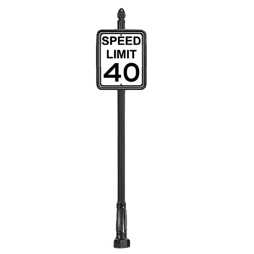 CAD Drawings Brandon Industries Complete 24" x 30" Speed Limit Sign with SB-64 Base