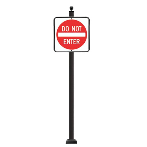 CAD Drawings Brandon Industries Complete 24" Square Do Not Enter Sign with SB-33 Base