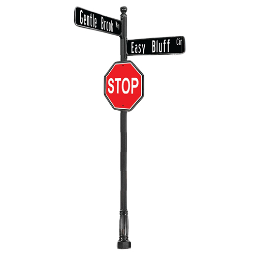CAD Drawings Brandon Industries Complete Combo Street/Stop Sign with 2PC4 Base