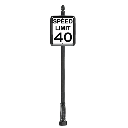 CAD Drawings Brandon Industries Complete 18" x 24" Speed Limit Sign with 2PC4 Base