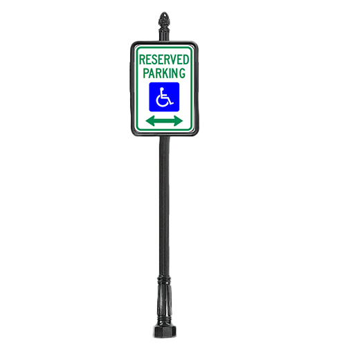 CAD Drawings Brandon Industries Complete 12" x 18" Reserved Parking Sign with 2PC4 Base