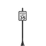View Complete 18" x 24" Speed Limit Sign with SB-93 Base