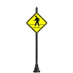 View Complete 30" Diamond Pedestrian Crossing Sign with SB-93 Base