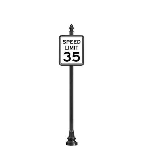 View Complete 24" x 30" Speed Limit Sign with SB-93 Base