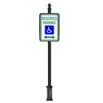 View Complete 12" x 18" Reserved Parking Sign with 2PCQ-4 Base