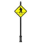 View Complete 30" Diamond Pedestrian Crossing Sign with 2PCQ-4 Base