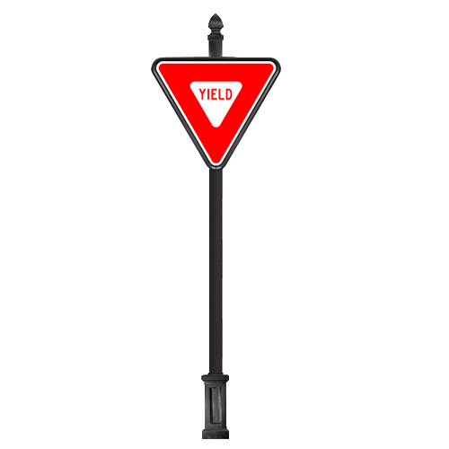 CAD Drawings Brandon Industries Complete 36" Yield Sign with 2PCQ-4 Base