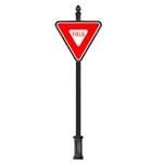 View Complete 36" Yield Sign with 2PCQ-4 Base