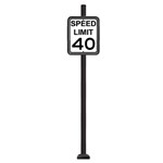 View Complete 24" x 30" Speed Limit Sign with SBQ-14 Base