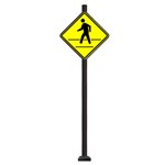 View Complete 30" Diamond Pedestrian Crossing Sign with SBQ-14 Base