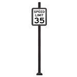 View Complete 18" x 24" Speed Limit Sign with SBQ-14 Base
