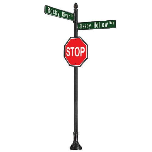 CAD Drawings Brandon Industries Complete Combo Street/Stop Sign with SB-64 Base