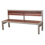 View Skyline Armless Bench With Tropical Wood Slats