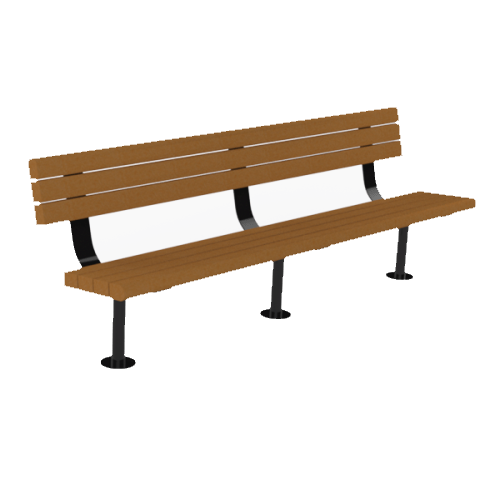 CAD Drawings PW Athletic Recycled Plank Bench With Back: Model 1113