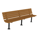 View Recycled Plank Bench With Back: Model 1118