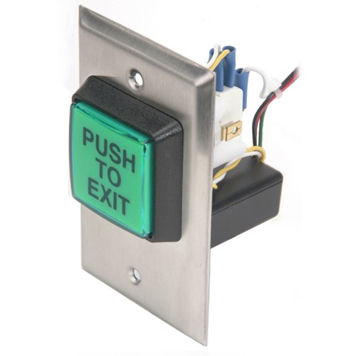 View CM-30EE/AT: 2" Square Illuminated Push/Exit Switch, with electronic timer