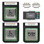 View Restroom Control System Kits: 2 Door Aura(tm) Illuminated Push Plate Switch Restroom Control System (CX-WC14FM)