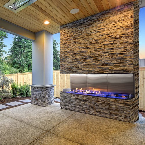 View Outdoor Flare Vent Free Double Corner - Modern Outdoor Fireplaces