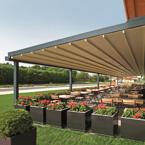 CAD Drawings Sunair Awnings & Solar Screens Mito Pergola® Retractable Fabric Roofs For Residences, Restaurants & Hotels