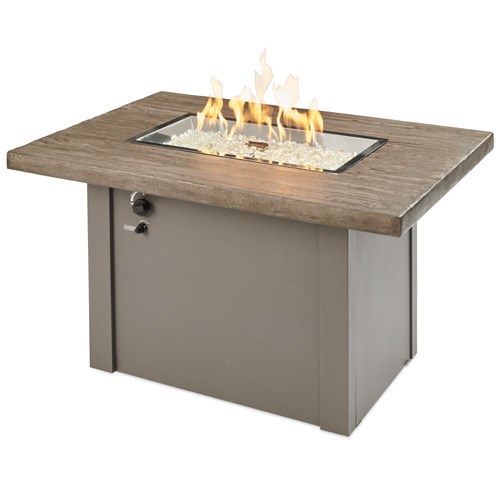 View Driftwood Havenwood Rectangular Gas Fire Pit Table with Grey Base