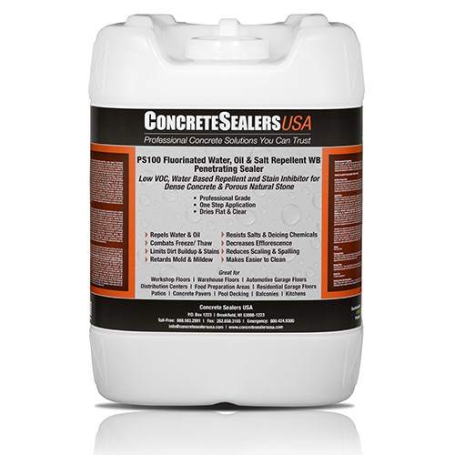 View PS100 Fluorinated Water, Oil & Salt Repellent WB Penetrating Sealer (5 gal.) - Concrete Sealers USA