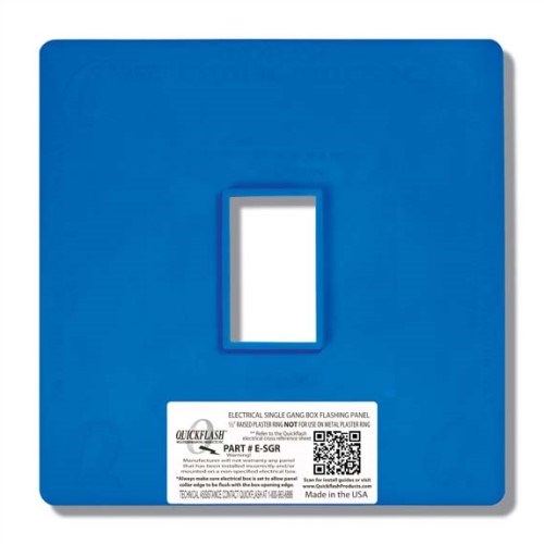 View E-SGR ELECTRICAL SINGLE GANG 1/2" RAISED PLASTER RING COVER FLASHING PANEL
