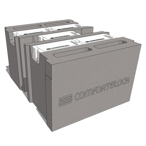CAD Drawings BIM Models Comfort Block by Genest Concrete CB-16 Stretcher Unit