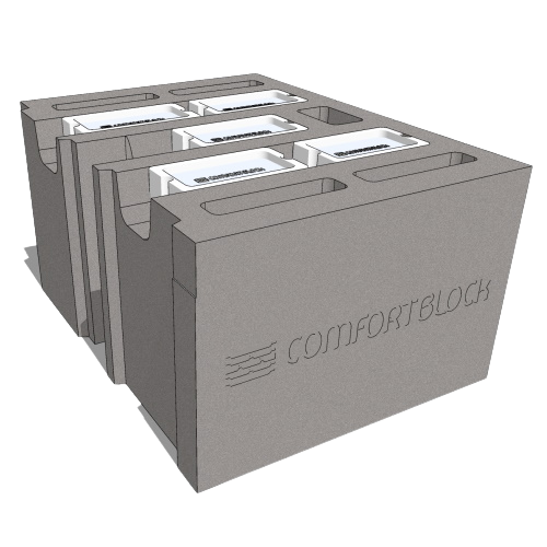 CAD Drawings BIM Models Comfort Block by Genest Concrete CB-16 Full End