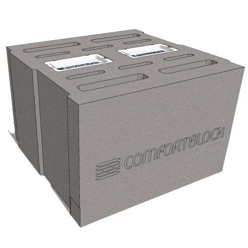 CAD Drawings BIM Models Comfort Block by Genest Concrete CB-12 Stretcher Unit