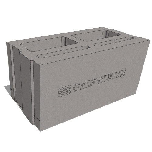 CAD Drawings BIM Models Comfort Block by Genest Concrete CB-8 Stretcher Unit