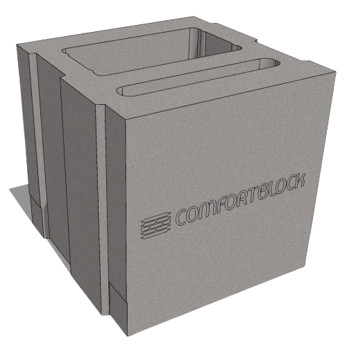 CAD Drawings BIM Models Comfort Block by Genest Concrete CB-8 Half Unit