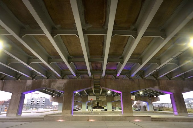 Underpass Park at Night Facing East