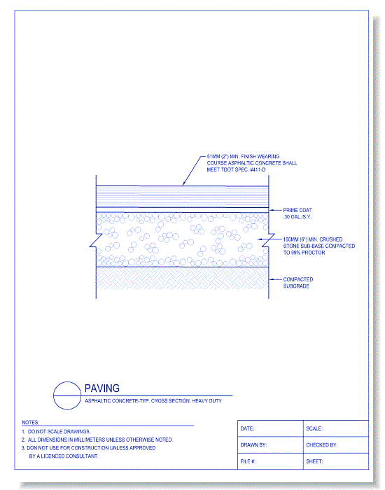 Asphaltic Concrete - Typ. Cross Section, Heavy Duty