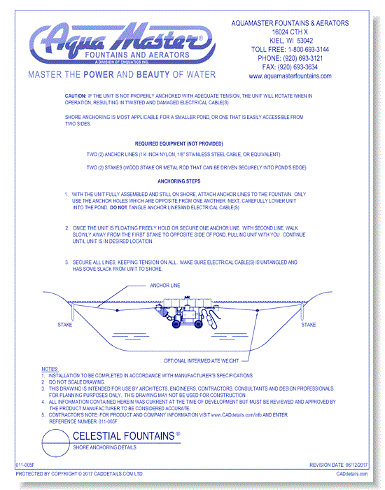 Celestial Fountains® Shore Anchoring Details