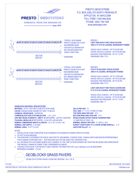 Geoblock System Usage Guideline, Designs 1 & 2 (1 of 2)