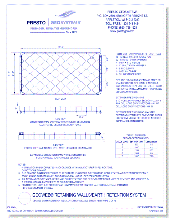 Geoweb Earth Retention Installation Expandable Stretcher Frame (2 of 4)