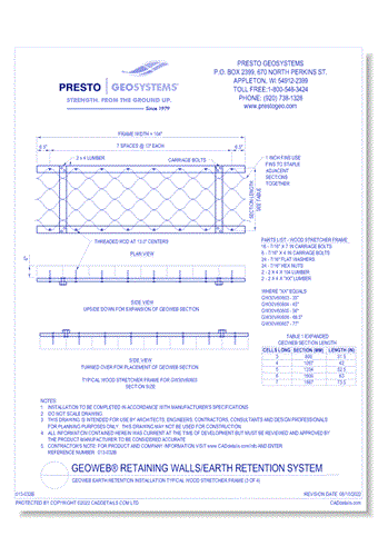 Geoweb Earth Retention Installation Typical Wood Stretcher Frame (3 of 4)