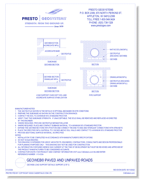 Geoweb Load Support Details, Support (2 of 3)