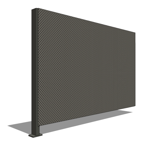 LINE Panel With One Post, 4ft High, Perforated Panel