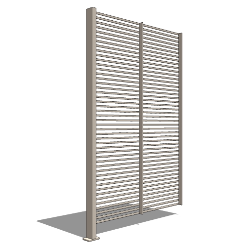 LINE Panel With One Post, 6ft High, 1/2'' Horizontal Rod Panel